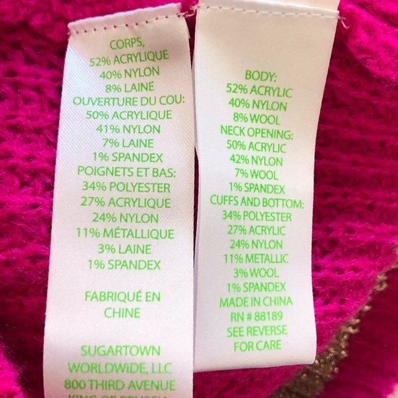 Lily Pulitzer Skylyn Sweater Pink Gold Metallic Trim XS - Picture 6 of 9